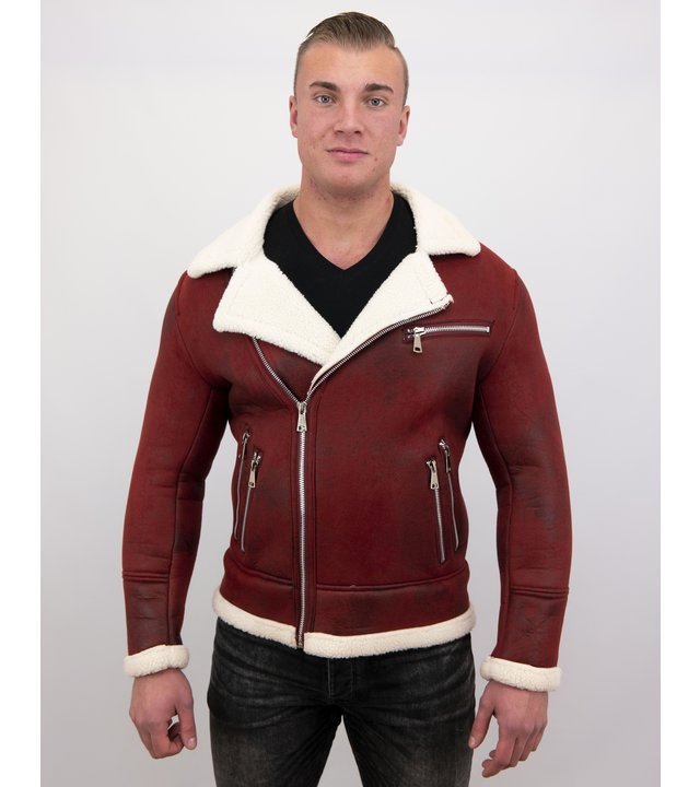 Frilivin Shearling Jacke Herren Lammfell - Lammy Coat - Rot