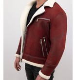 Frilivin Shearling Jacke Herren Lammfell - Lammy Coat - Rot