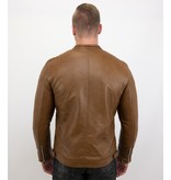 Enos Herren Kunstlederjacke - Bikerjacke - Brown