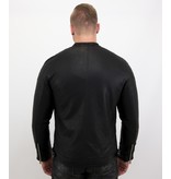 Enos Herren Kunstlederjacke - Bikerjacke - Schwarz