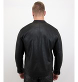 Enos Biker jacke - Herren Kunstlederjacke - Schwarz