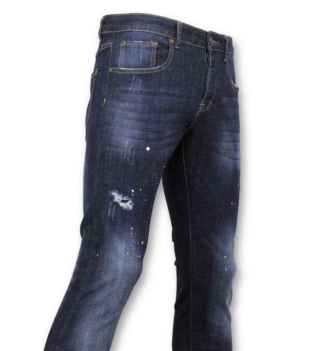 True Rise  - D&Co Basic Pants Men - Jeans mit Farbflecken - D3068 - Blau