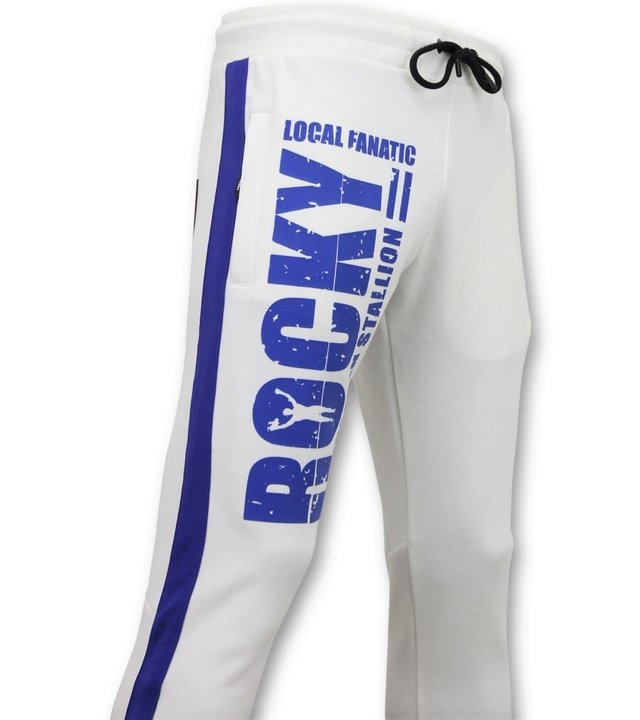 Local Fanatic Exklusive Trainingshose für Herren - Italian Stallion Rocky Balboa - Weiß