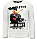 Local Fanatic Strass Sweater Men - Daffy Montana Sweater - Weiß