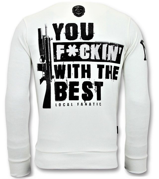 Local Fanatic Strass Sweater Men - Daffy Montana Sweater - Weiß