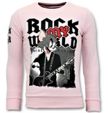 Local Fanatic Luxus Herren Pullover - Rock My World - Rosa