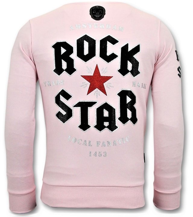 Local Fanatic Luxus Herren Pullover - Rock My World - Rosa