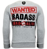 Local Fanatic Exklusiver Herrenpullover - Bloody Chucky Angry Print - Grau Local Fanatic Exklusiver Herrenpullover - Bloody Chucky Angry Print - Grau