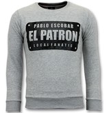 Local Fanatic Sweater Men - Pablo Escobar El Patron - Grau