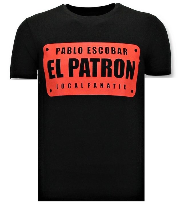 Local Fanatic Cooles T-Shirt Herren - Pablo Escobar El Patron - Schwarz