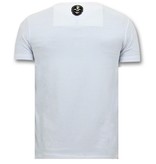 Local Fanatic Herren T-Shirts mit Aufdruck - Mario Neon - Weiß