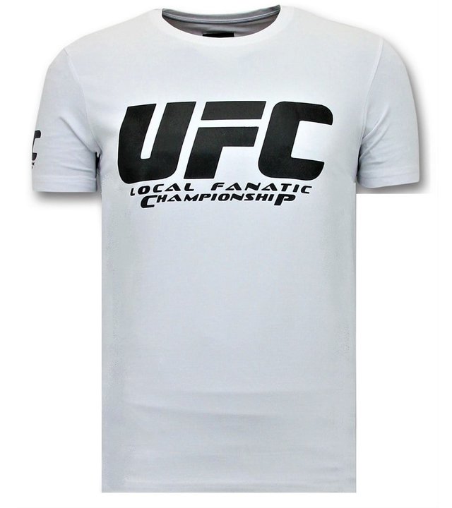 Local Fanatic Herren T-Shirts mit Aufdruck - UFC Championship - Weiß