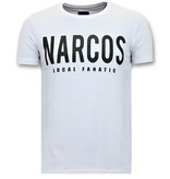Local Fanatic T-Shirt Männer mit Aufdruck - Narcos Pablo Escobar - Weiß