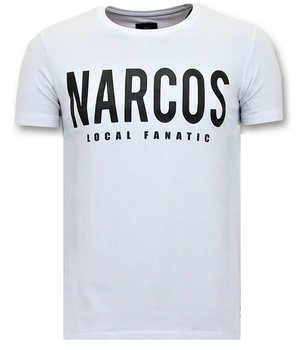 Local Fanatic T-Shirt Männer mit Aufdruck - Narcos Pablo Escobar - Weiß