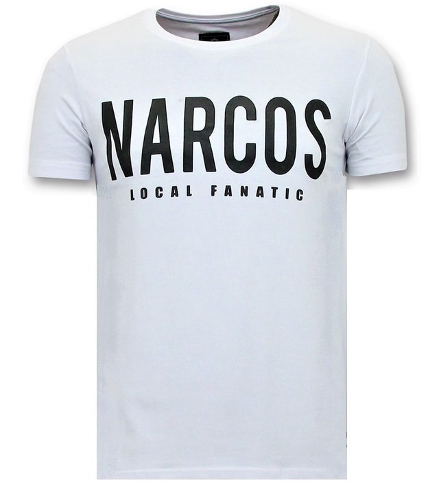 Local Fanatic T-Shirt Männer mit Aufdruck - Narcos Pablo Escobar - Weiß