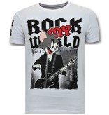 Local Fanatic Coole T-Shirt Männer - Rock My World - Weiß