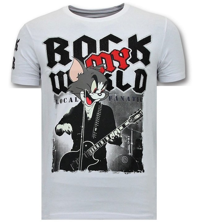 Local Fanatic Coole T-Shirt Männer - Rock My World - Weiß