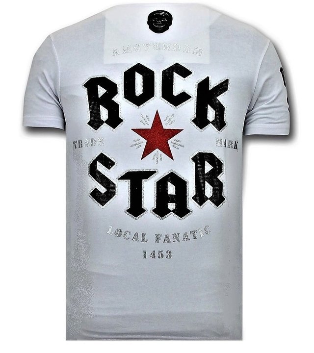 Local Fanatic Coole T-Shirt Männer - Rock My World - Weiß