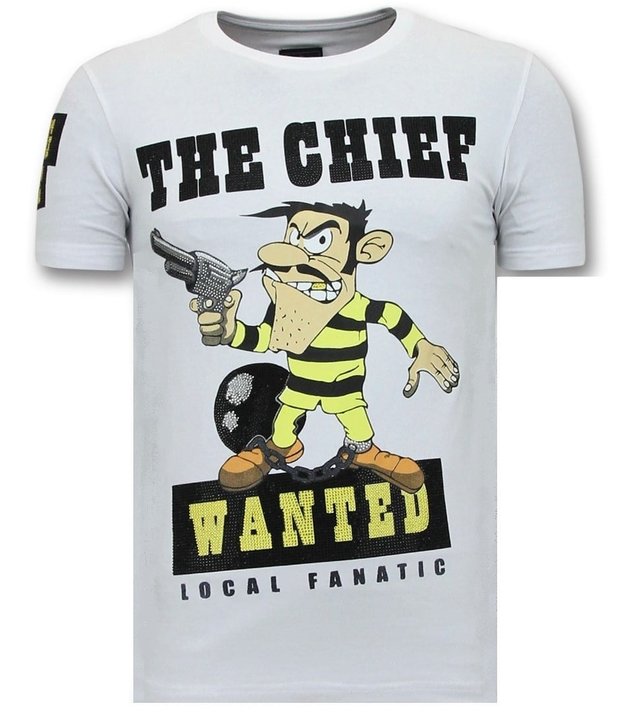 Local Fanatic Exklusiver T-Shirt Herren Print - The Chief - Weiß