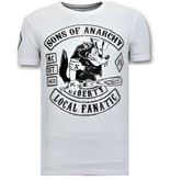 Local Fanatic Exklusives Herren T-Shirt - Sons of Anarchy MC - Weiß