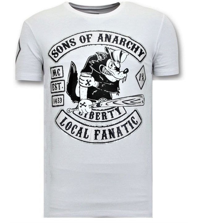 Local Fanatic Exklusives Herren T-Shirt - Sons of Anarchy MC - Weiß