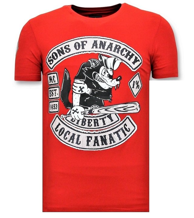 Local Fanatic Exklusives Herren T-Shirt - Sons of Anarchy MC - Rot