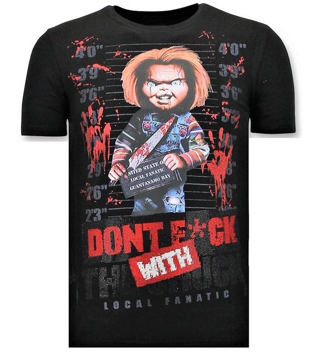 Local Fanatic Coole T-Shirt Männer - Bloody Chucky - Schwarz