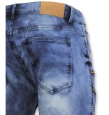 New Stone Herren Jeans - Biker Jeans Reißverschluss - 3025 - Blau