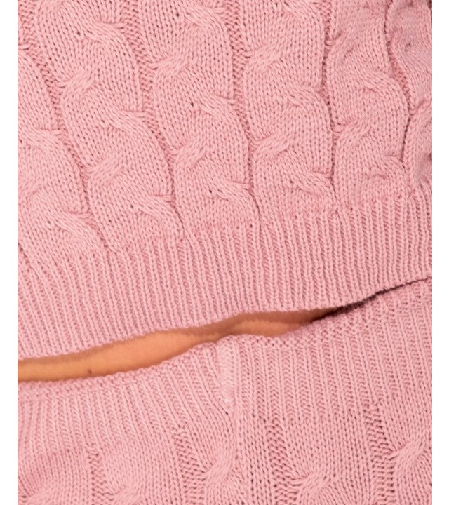 PARISIAN Zopfmuster Langarm-Top und Leggings Set Lounge - Damen - Pink