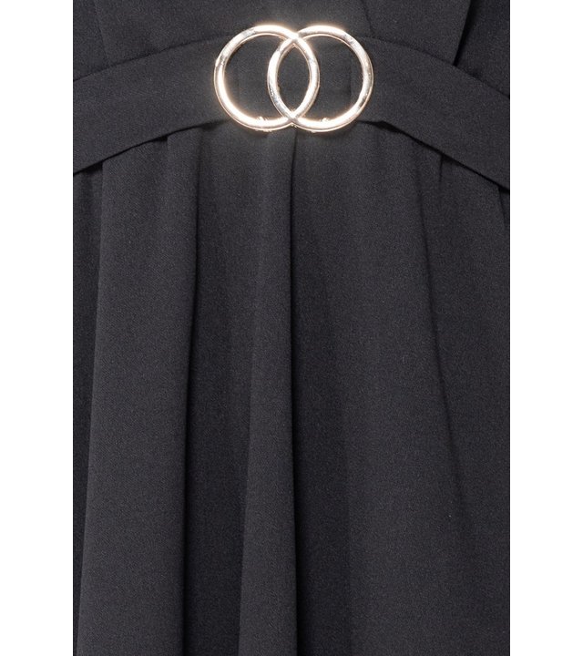 PARISIAN Puffärmel gewickelter Vorderseite Minikleid - Frauen - Schwarz