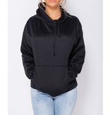 PARISIAN Übergroße Kordelzug Kapuze Sweatshirt - Damen - Schwarz