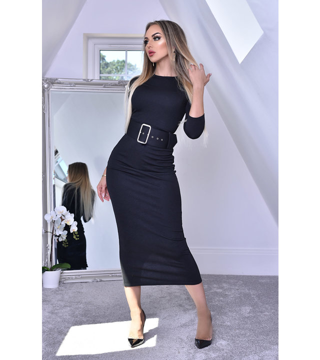 CATWALK Eliana Midaxi Schwarze Kleid - Frauen - Schwarz