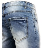 Enos Männer kurze Hosen - zerrissene Jeans-Short - 9086 - Blau