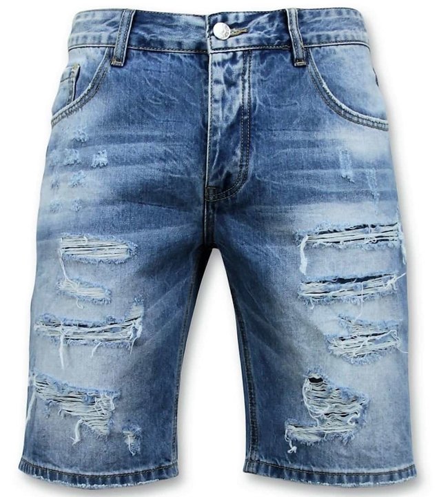 Enos Männer kurze Hosen - Ripped Short - 9073 - Blau