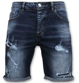 Enos Männer kurze Hosen - Jeans Short - 9082 - Blau
