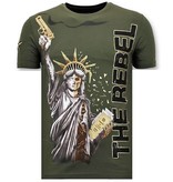 Local Fanatic Männer-T-Shirt mit Strass - Der Rebell - Grün