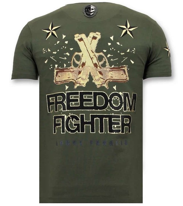 Local Fanatic Männer-T-Shirt mit Strass - Der Rebell - Grün