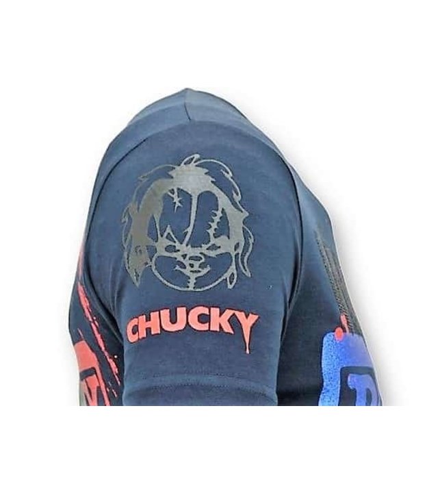 Local Fanatic Luxus Männer-T-Shirt - Chucky Childs Play - Navy