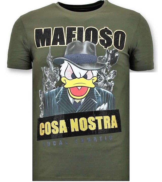 Local Fanatic Luxus-Mann-T-Shirt - Cosa Nostra Mafioso - Grün