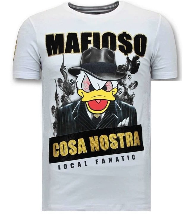 Local Fanatic Tough Männer T-Shirt - Cosa Nostra Mafioso - Weiss