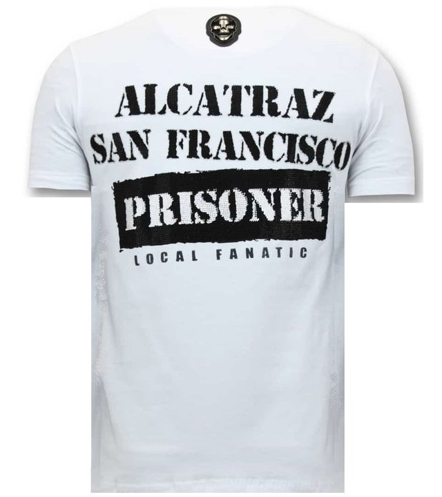 Local Fanatic Männer-T-Shirt, exklusiv - Alcatraz Prisoner - Weiß