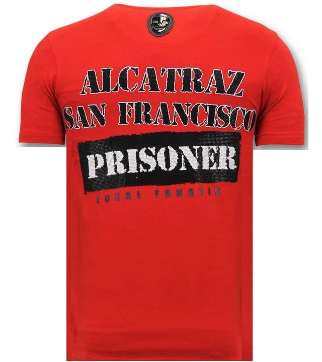 Local Fanatic Luxuxmänner T-Shirt - Alcatraz Prisoner - Red