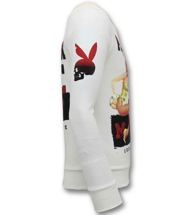 Local Fanatic Exklusive Herren Sweater - The Playtoy Mansion - White