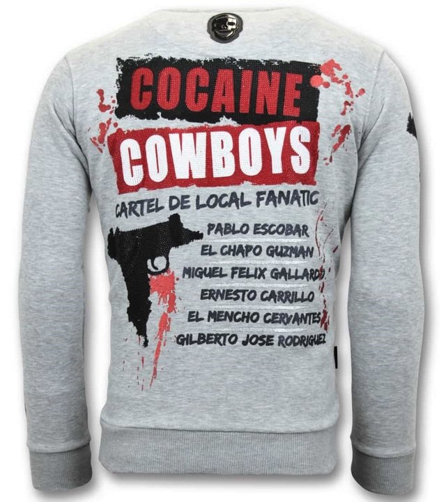 Local Fanatic Exklusive Herren Sweater - Los Jefes Die Narcos - Grau