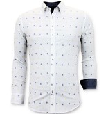 Tony Backer Italienische Hemden der Männer - Slim Fit Herrren - 3047 - Weiß