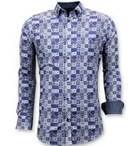 Tony Backer Exclusive Trendy Herren Shirts - Digital Printing Cool - 3055 - Blau