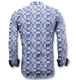 Tony Backer Exclusive Trendy Herren Shirts - Digital Printing Cool - 3055 - Blau