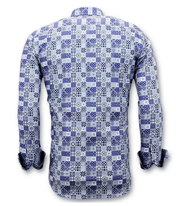 Tony Backer Exclusive Trendy Herren Shirts - Digital Printing Cool - 3055 - Blau