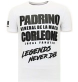 Local Fanatic Männer Exklusive T-Shirt  - Padrino Corleone - Weiß