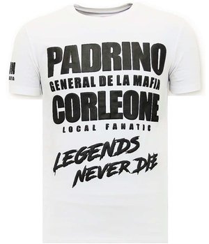 Local Fanatic Männer Exklusive T-Shirt  - Padrino Corleone - Weiß